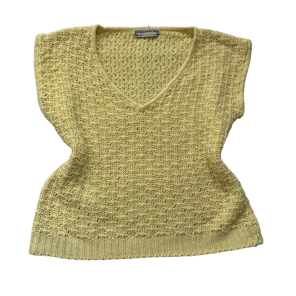 yellow knit sweater top